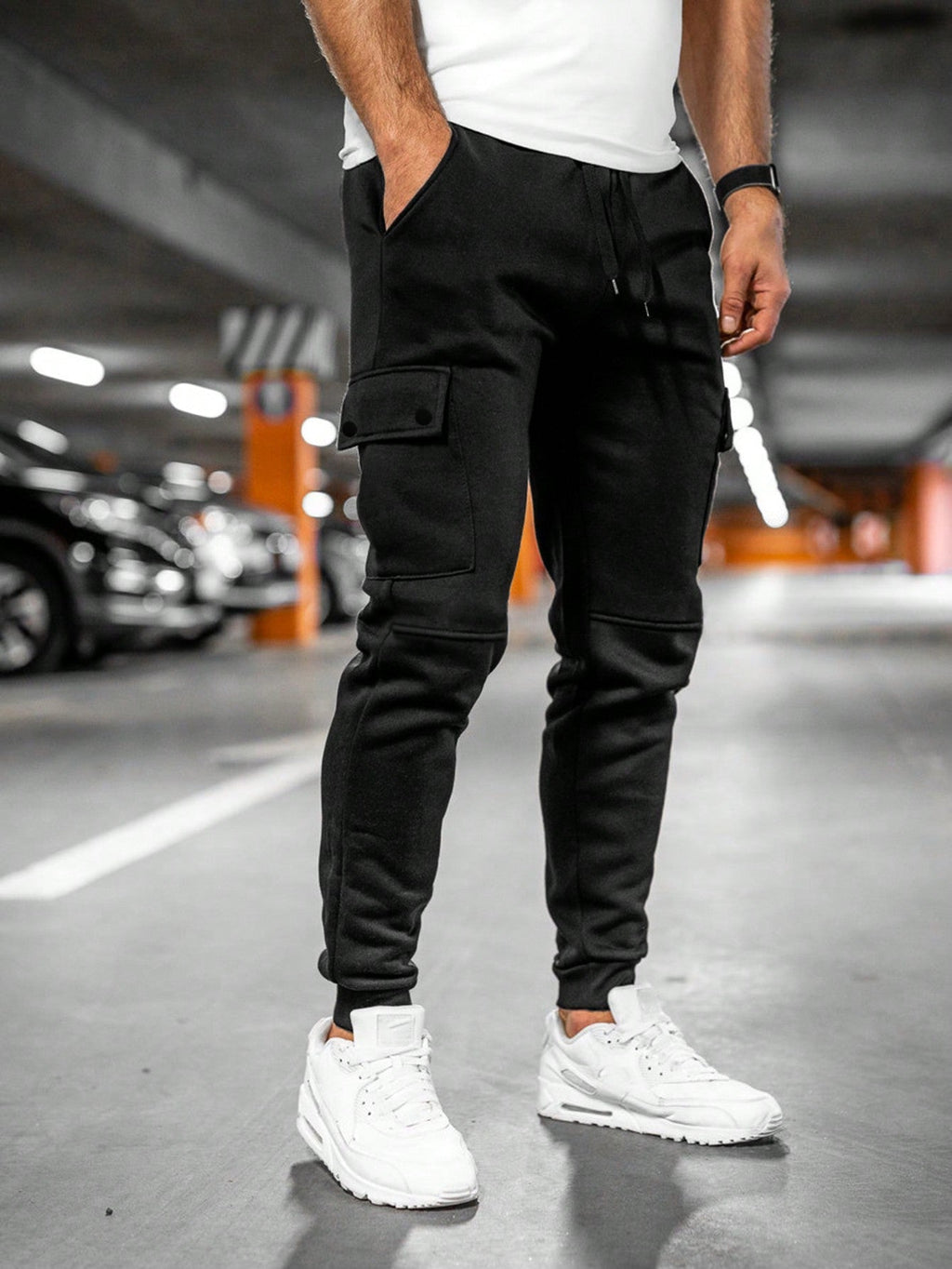 Men's Cropped Lightweight Stretch Fabric Jogger Pants