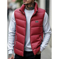 Men's Stand Collar Quilted Padded Gilet