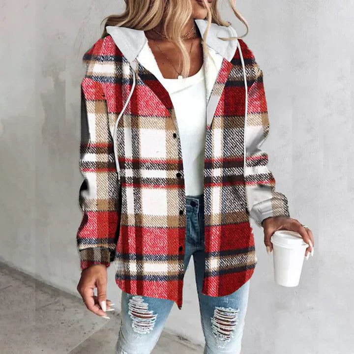 Women's Oversized Plaid Knit Cardigan for Layering