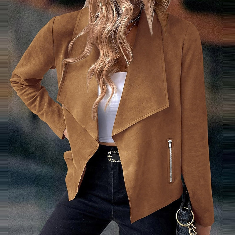 Women's Waterfall Front Open Draped Coat