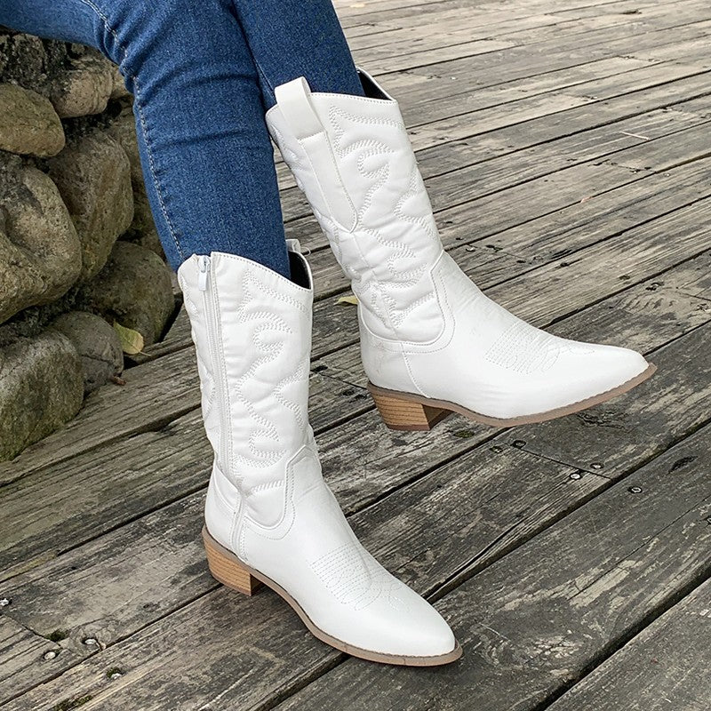 Women's Shiny Metallic Western Cowgirl Boots