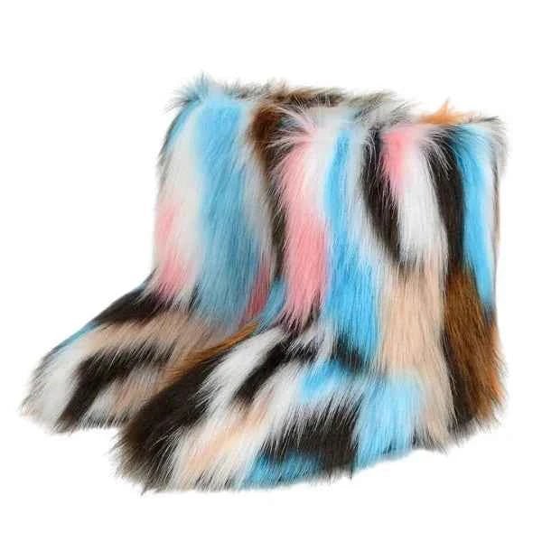 Women's Slip-On Plush Textured Ankle Booties