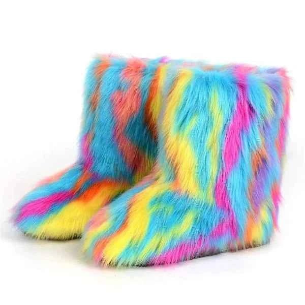 Women's Slip-On Plush Textured Ankle Booties