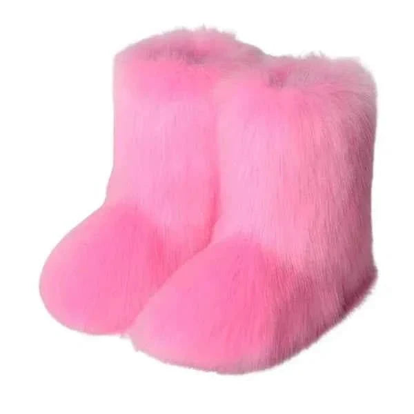 Women's Slip-On Plush Textured Ankle Booties