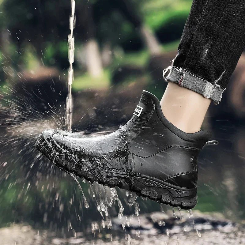 Women's Slip-On Chelsea Rain Booties with Waterproof Build