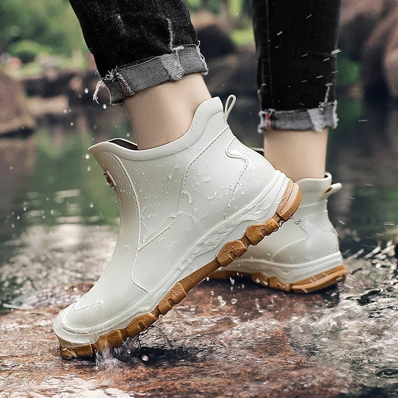 Women's Slip-On Chelsea Rain Booties with Waterproof Build