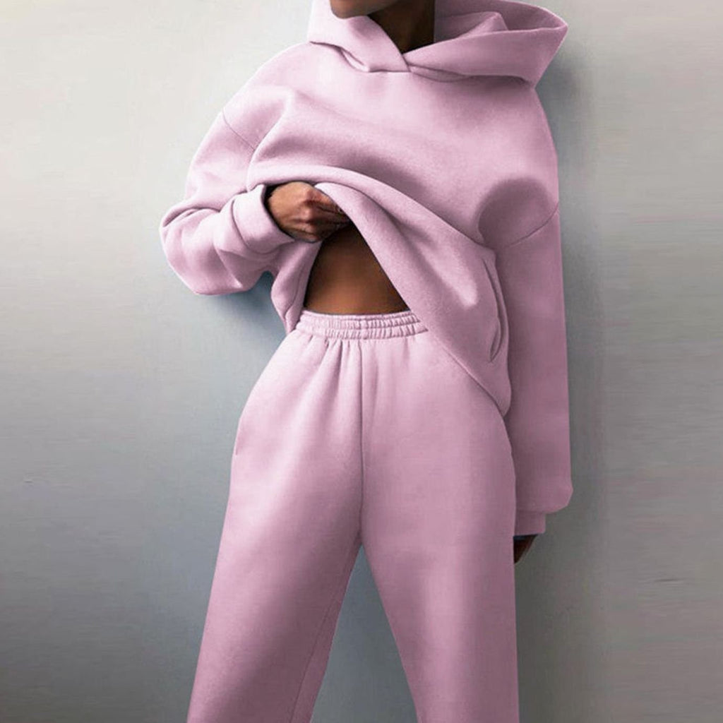 Women's Cropped Oversized Hoodie Loose Jogger Set