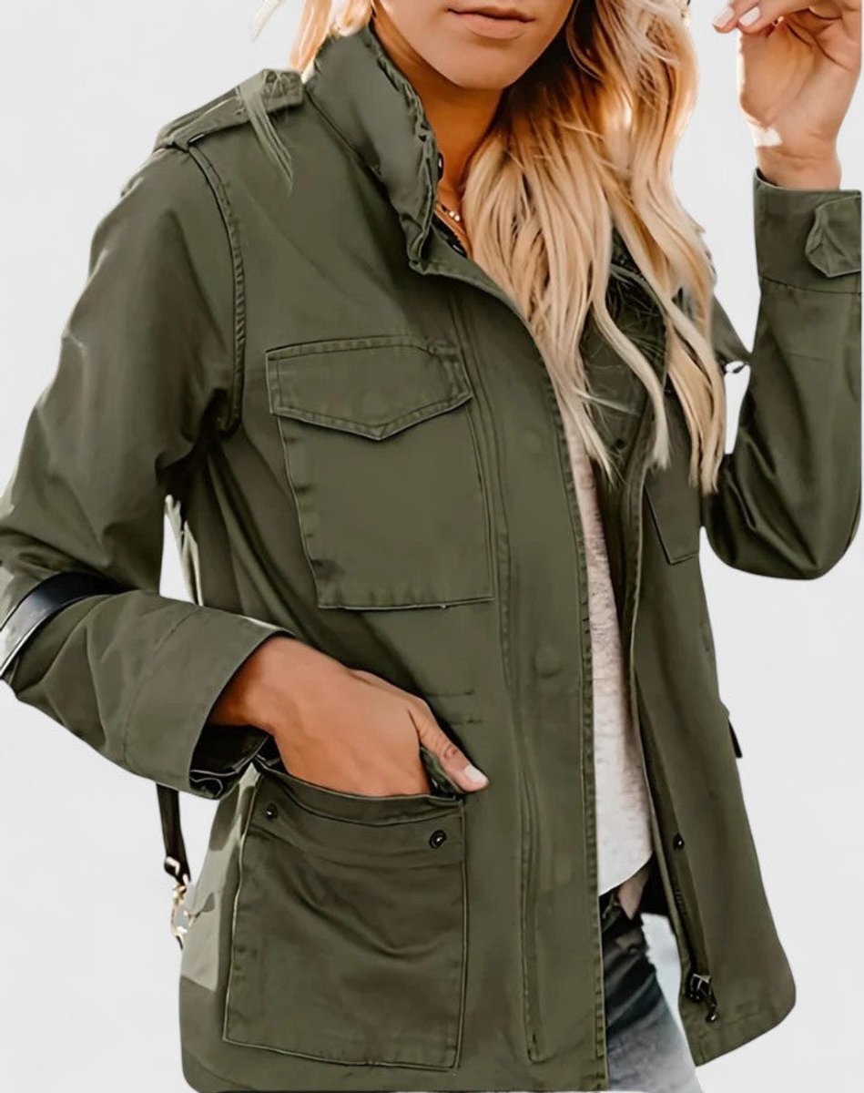 Women's Drawstring Waist Lightweight Utility Coat