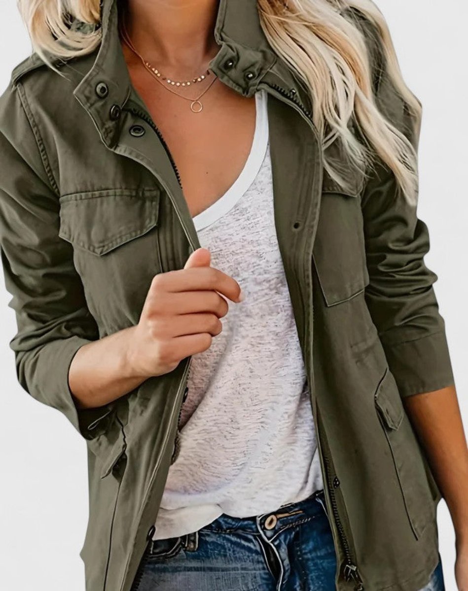 Women's Drawstring Waist Lightweight Utility Coat