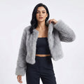 Women's Short Faux Fur Open Cardigan Coat