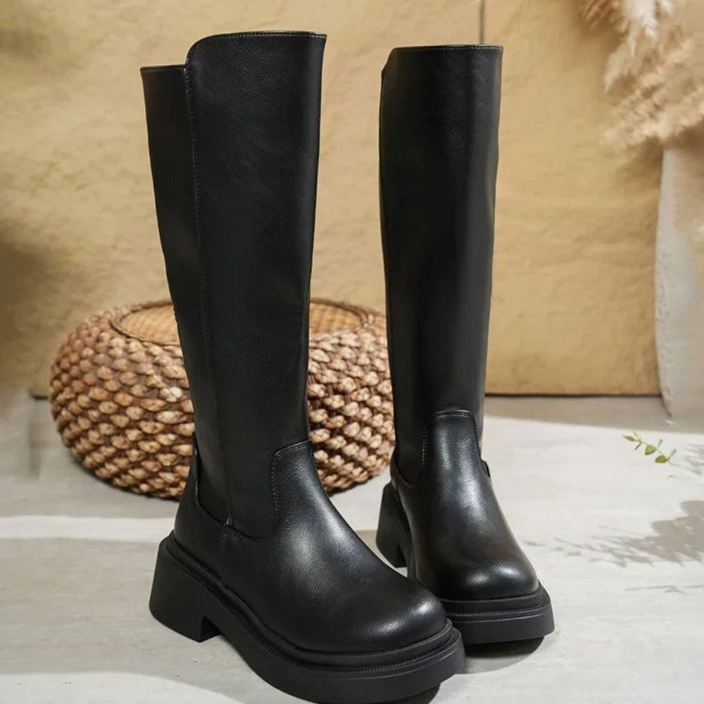 Women's Thick Platform Block Heel Tall Boots