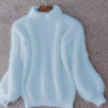 Women's Fuzzy Angora-Blend Turtleneck Knit Pullover