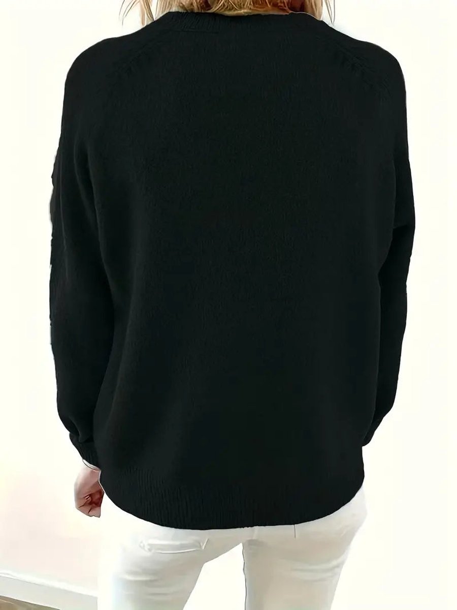 Women's Half Placket V-Neck Knit Pullover