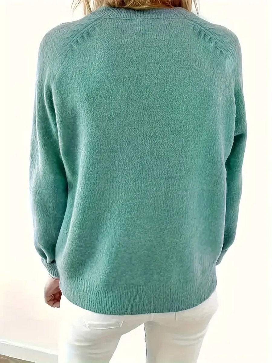 Women's Half Placket V-Neck Knit Pullover
