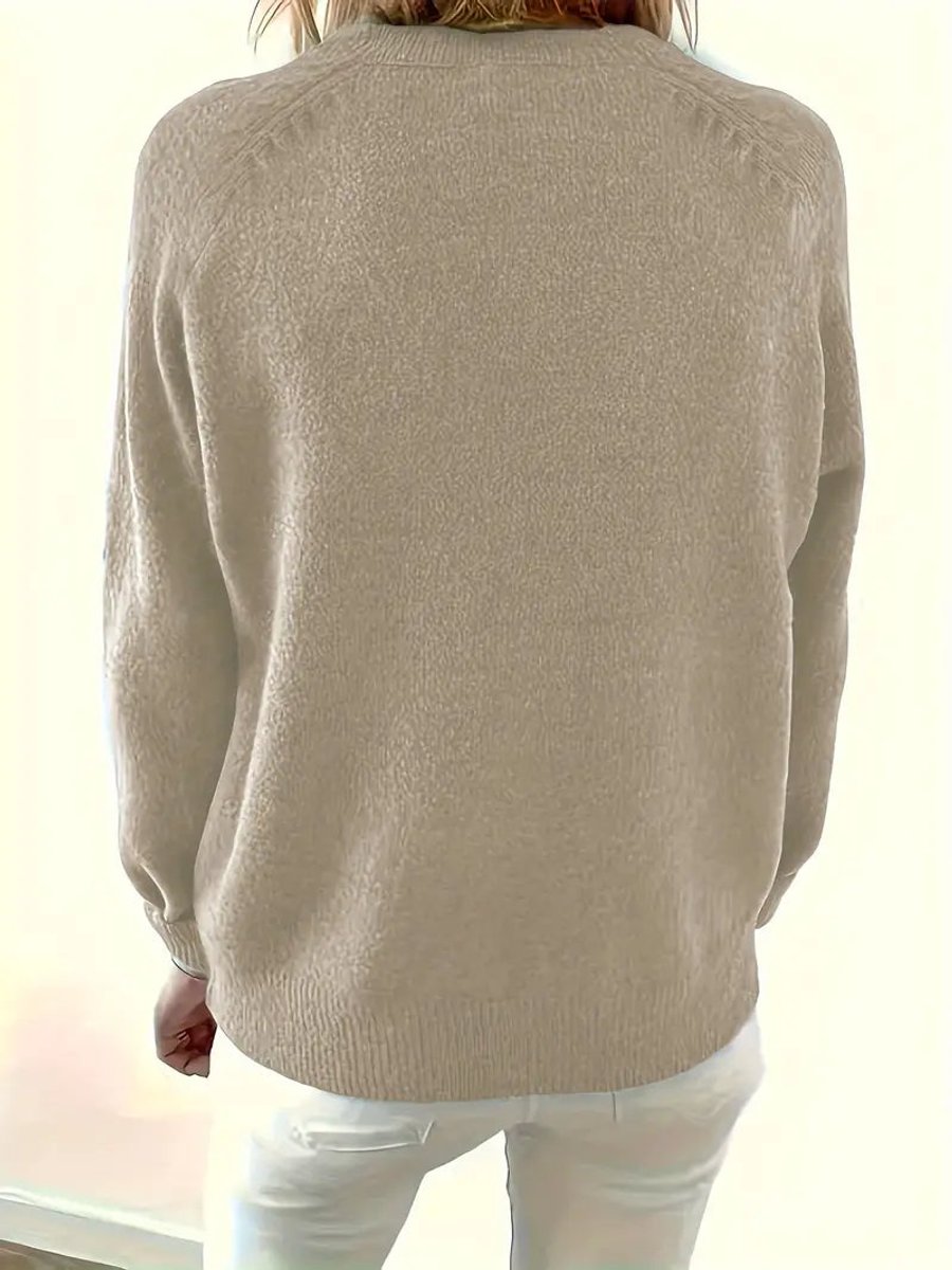 Women's Half Placket V-Neck Knit Pullover