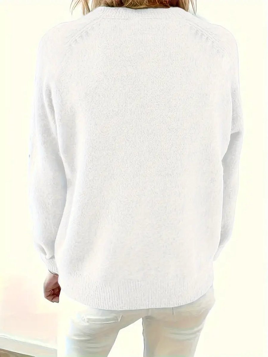 Women's Half Placket V-Neck Knit Pullover