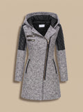 Women's Wool Blend Padded Coat with Hood
