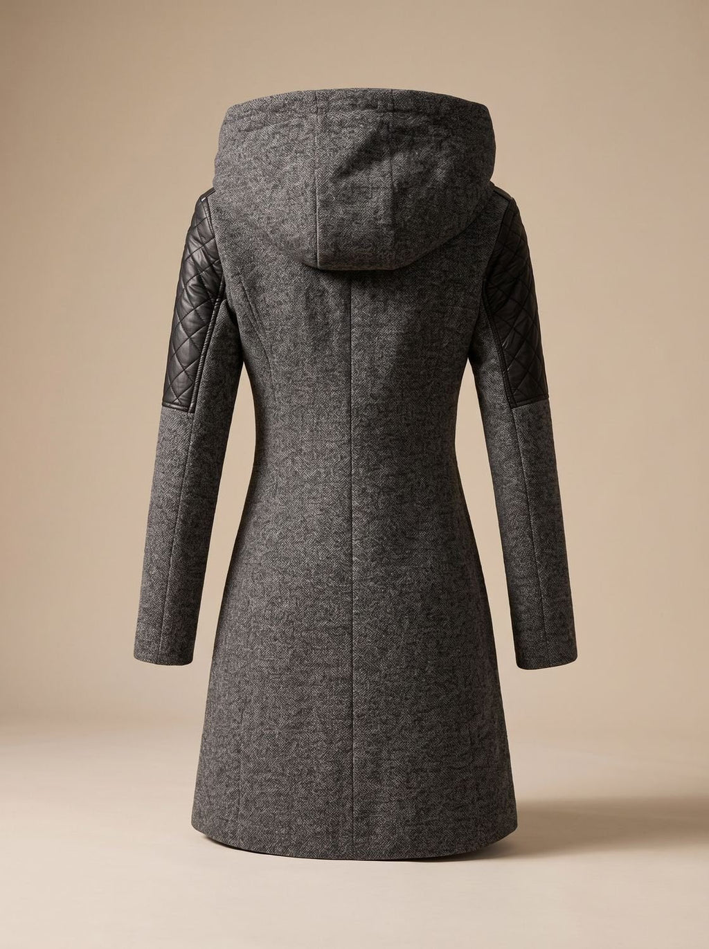 Women's Wool Blend Padded Coat with Hood