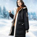 Women's Hooded Mid-Length Quilted Padded Overcoat