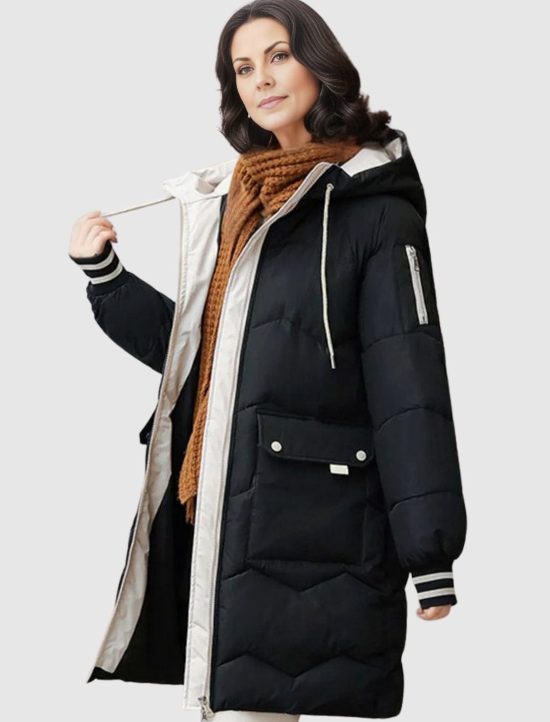 Women's Hooded Mid-Length Quilted Padded Overcoat