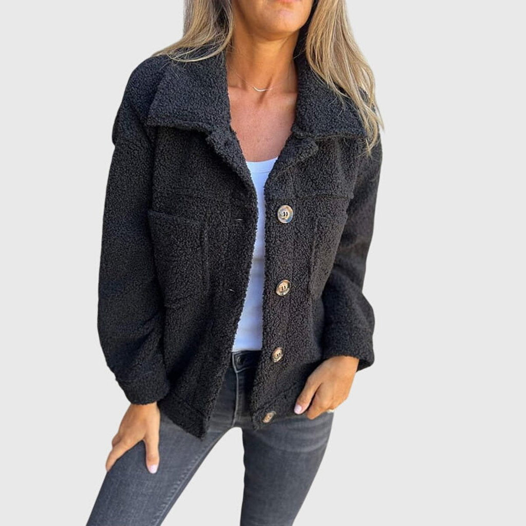 Women's Warm Buttoned Sherpa Fleece Coat
