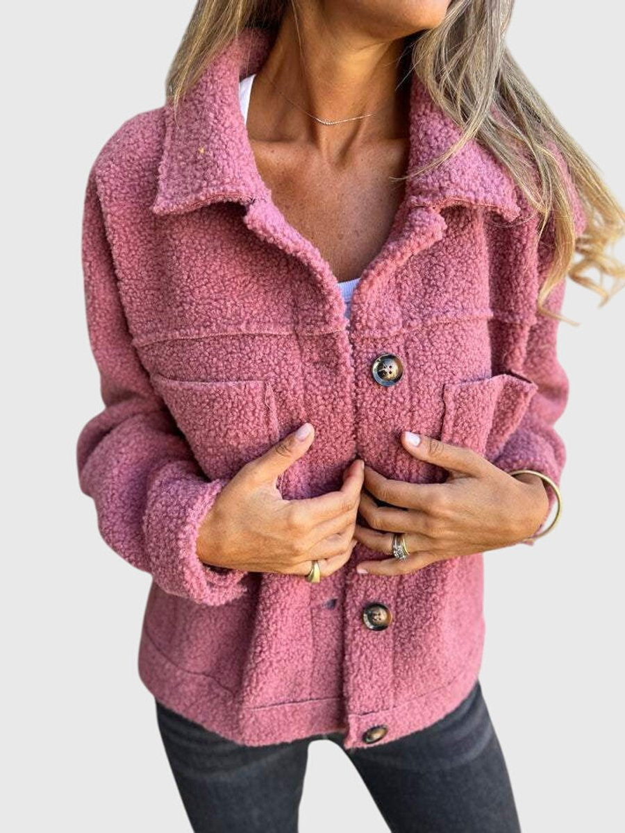 Women's Warm Buttoned Sherpa Fleece Coat