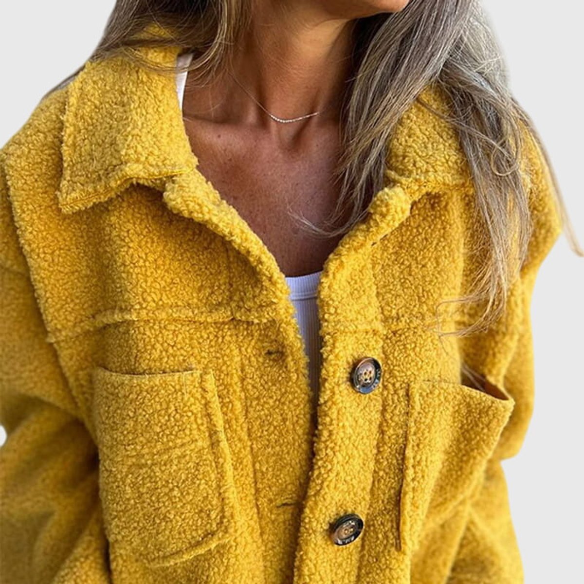 Women's Warm Buttoned Sherpa Fleece Coat