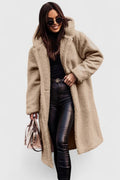 Women's Longline Teddy Sherpa Overcoat in Oversized Fit