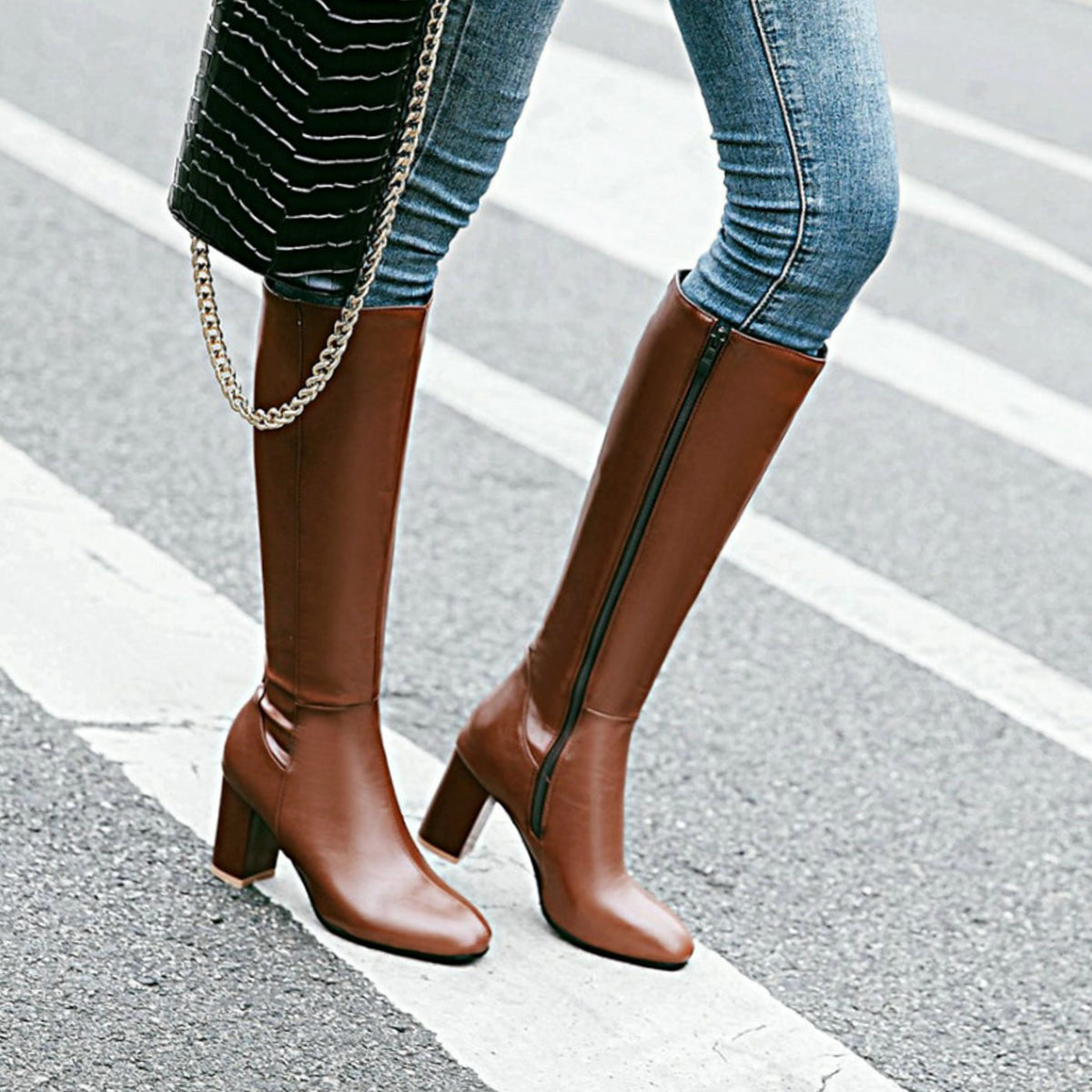 Women's Smooth Vegan Leather Tall Boots