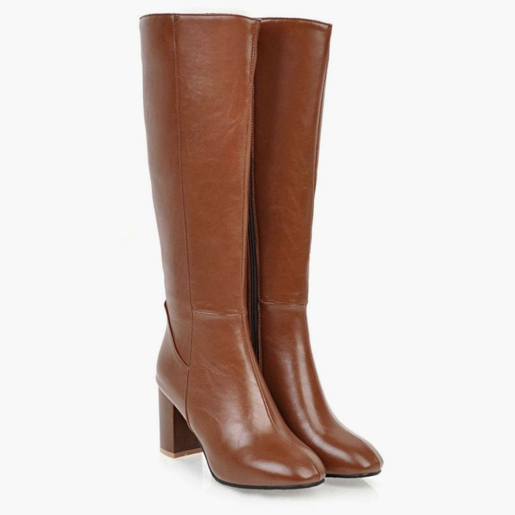 Women's Smooth Vegan Leather Tall Boots