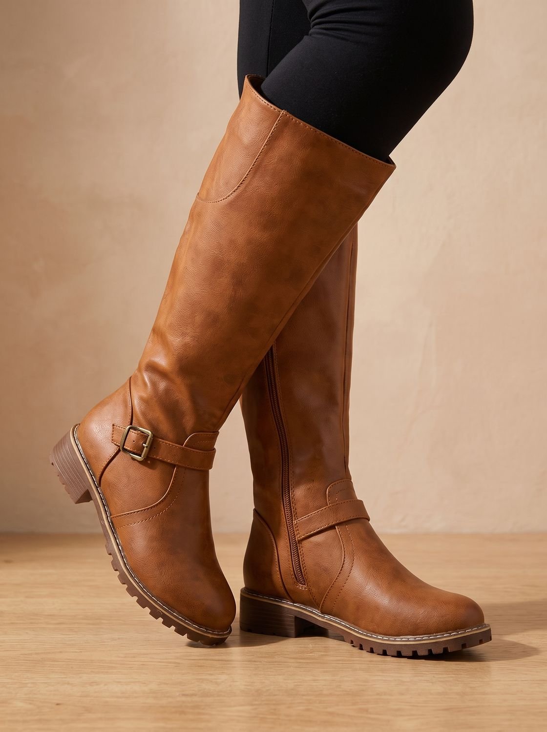 Women's Riding Boots with Removable Footbed and Knee-High Shaft