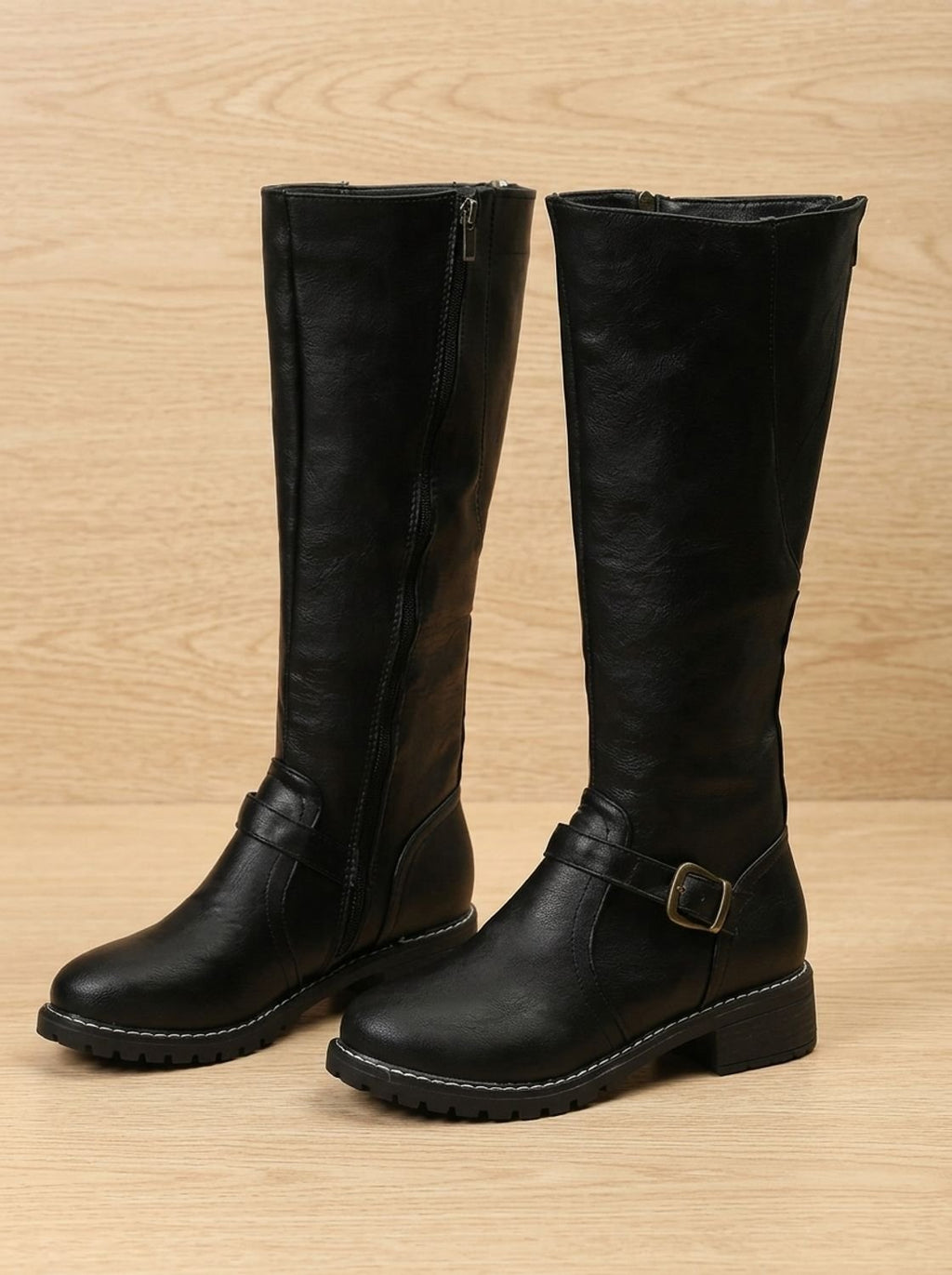 Women's Riding Boots with Removable Footbed and Knee-High Shaft