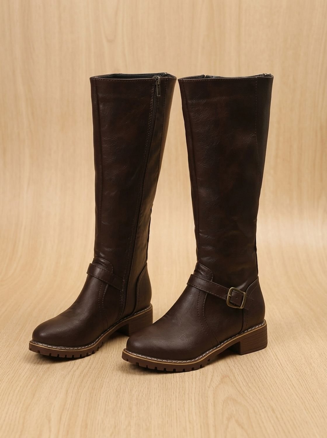 Women's Riding Boots with Removable Footbed and Knee-High Shaft