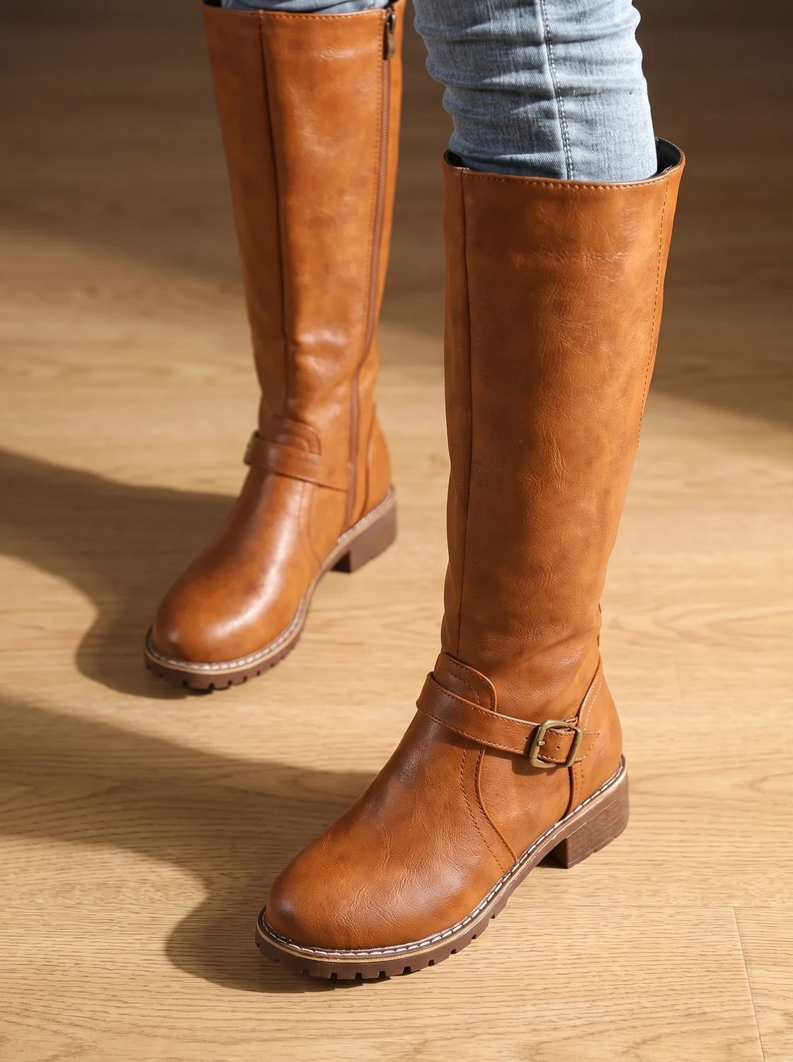 Women's Riding Boots with Removable Footbed and Knee-High Shaft