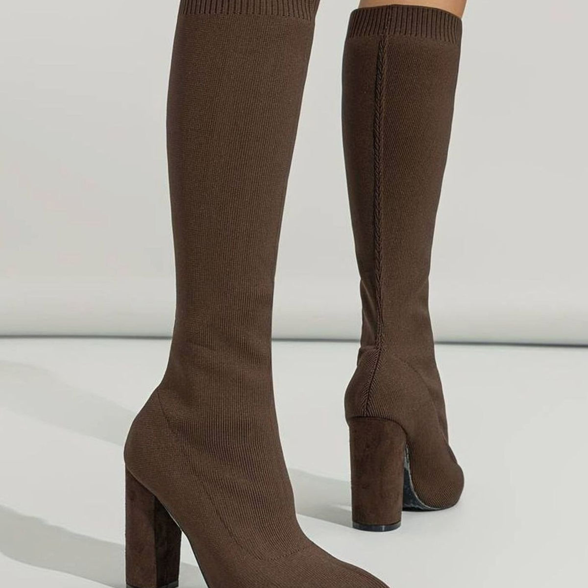 Women's Pointed Toe Stretch Knit Sock Style Tall Boots