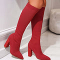 Women's Pointed Toe Stretch Knit Sock Style Tall Boots