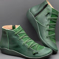 Women's Flat Lace-Up Front Side Zip Ankle Booties