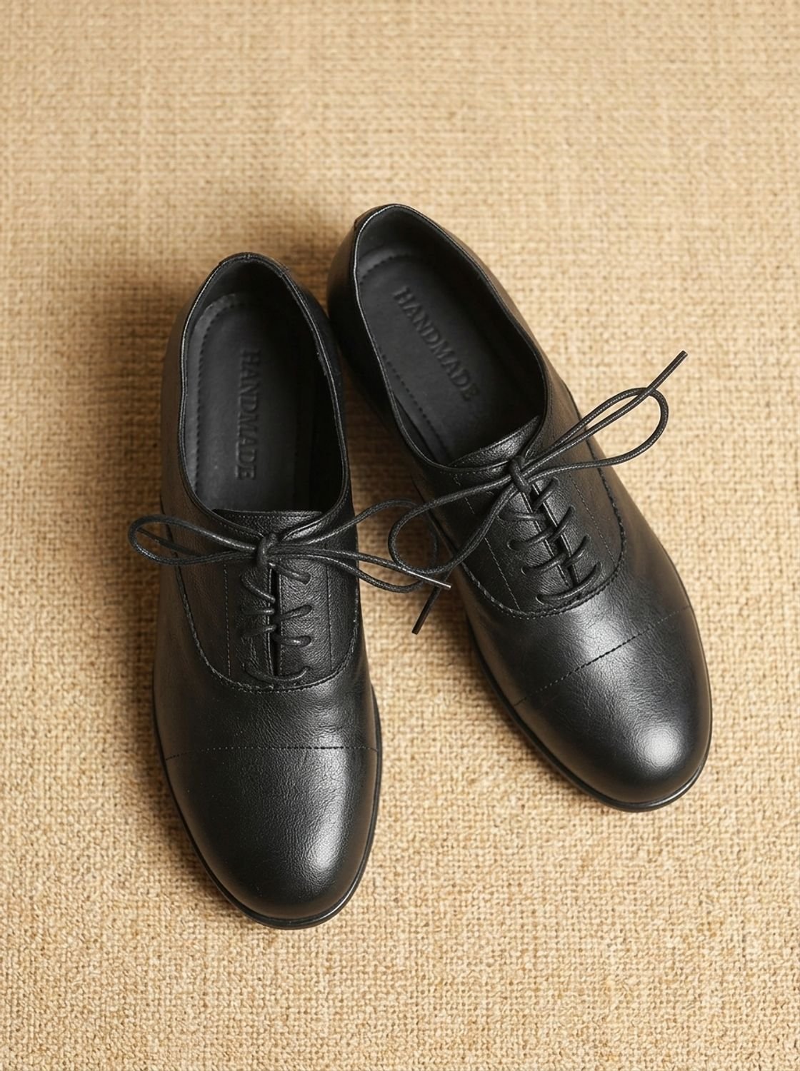 Women's Leather Lace-Up Cap Toe Oxford Shoes