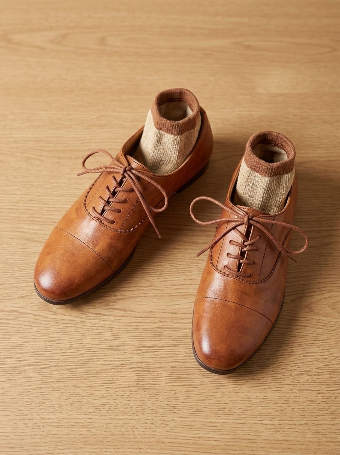 Women's Leather Lace-Up Cap Toe Oxford Shoes