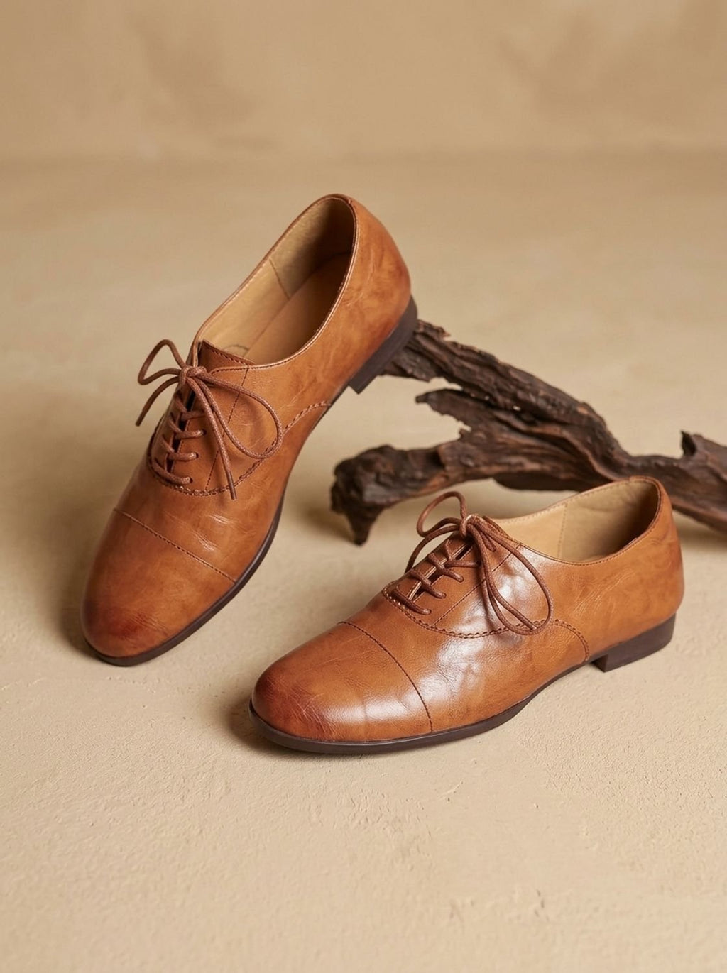 Women's Leather Lace-Up Cap Toe Oxford Shoes