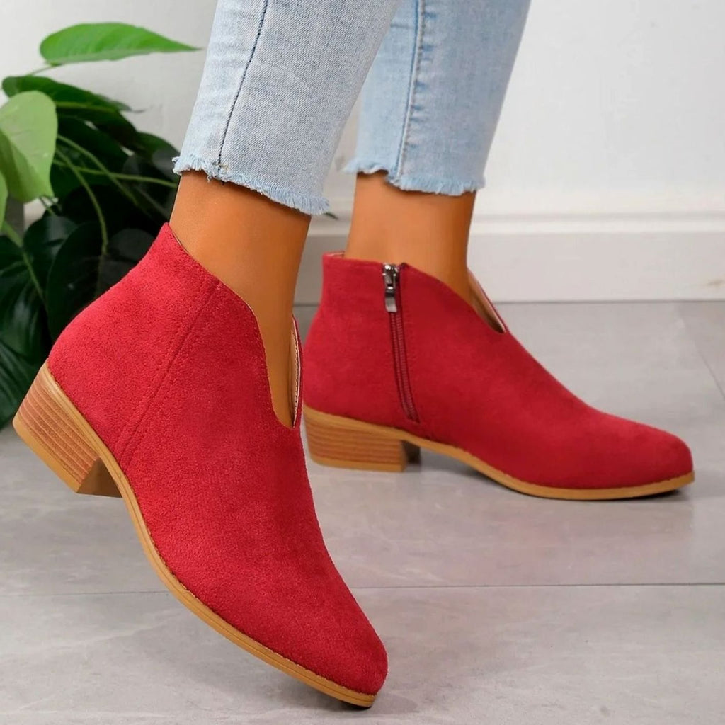 Women's Leopard Print Stacked Block Heel Ankle Booties