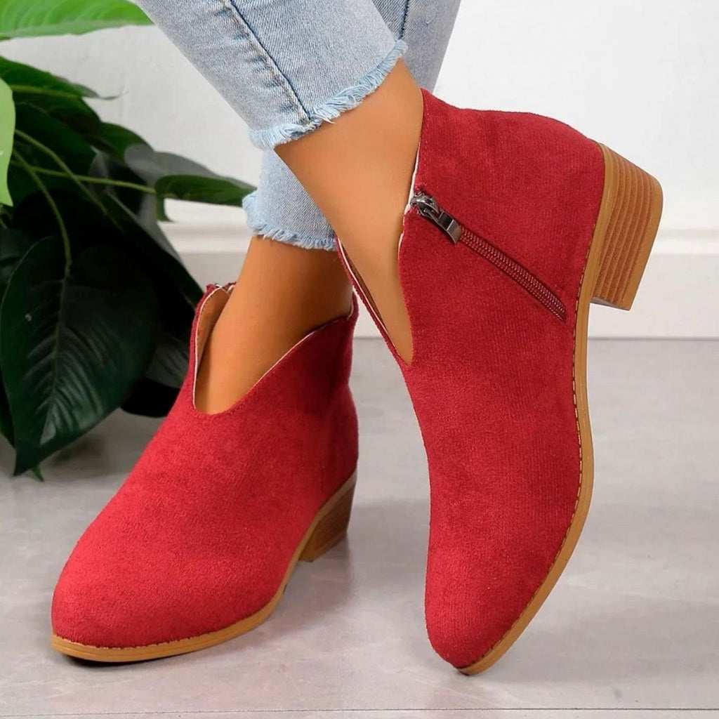 Women's Leopard Print Stacked Block Heel Ankle Booties