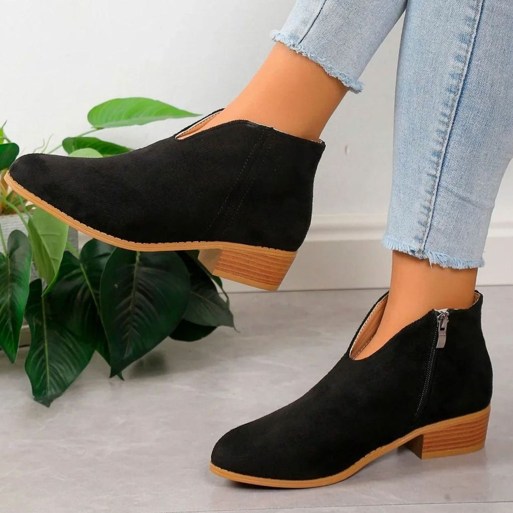 Women's Leopard Print Stacked Block Heel Ankle Booties