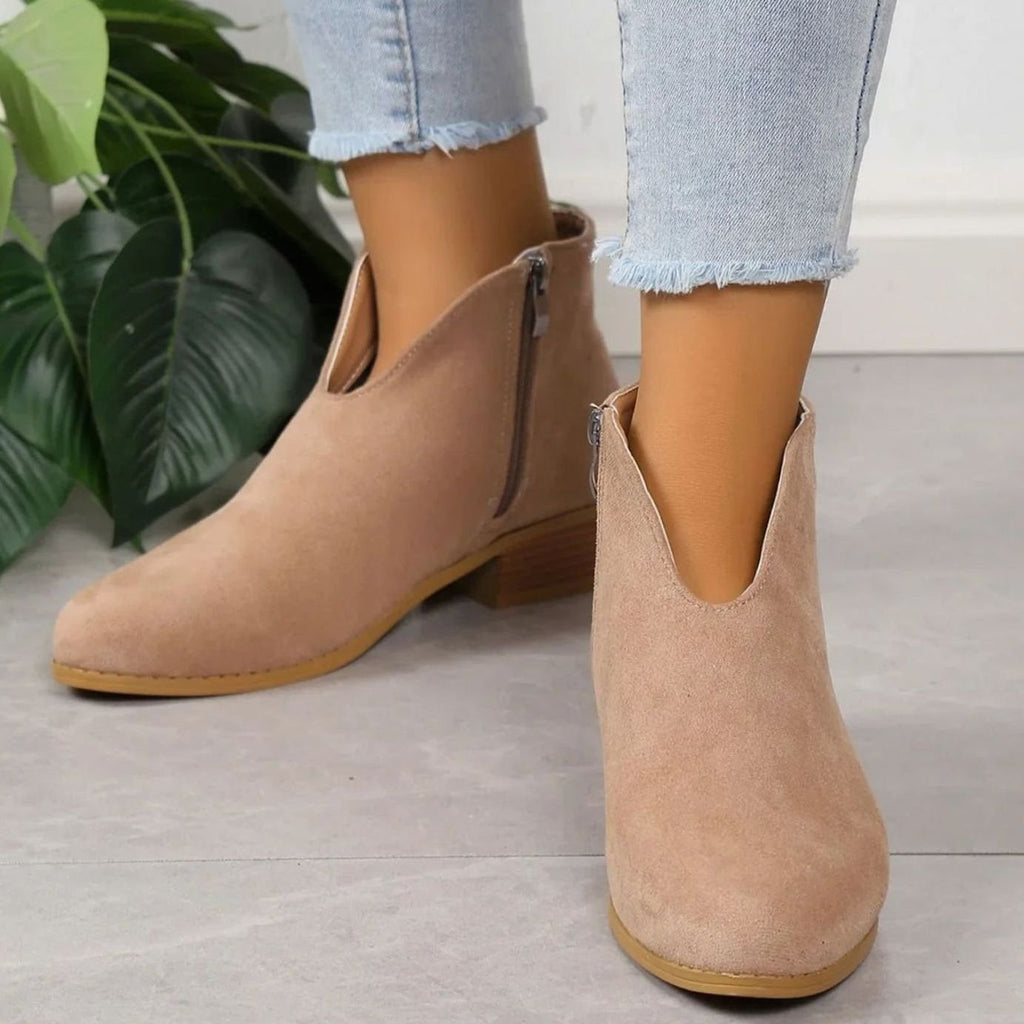 Women's Leopard Print Stacked Block Heel Ankle Booties