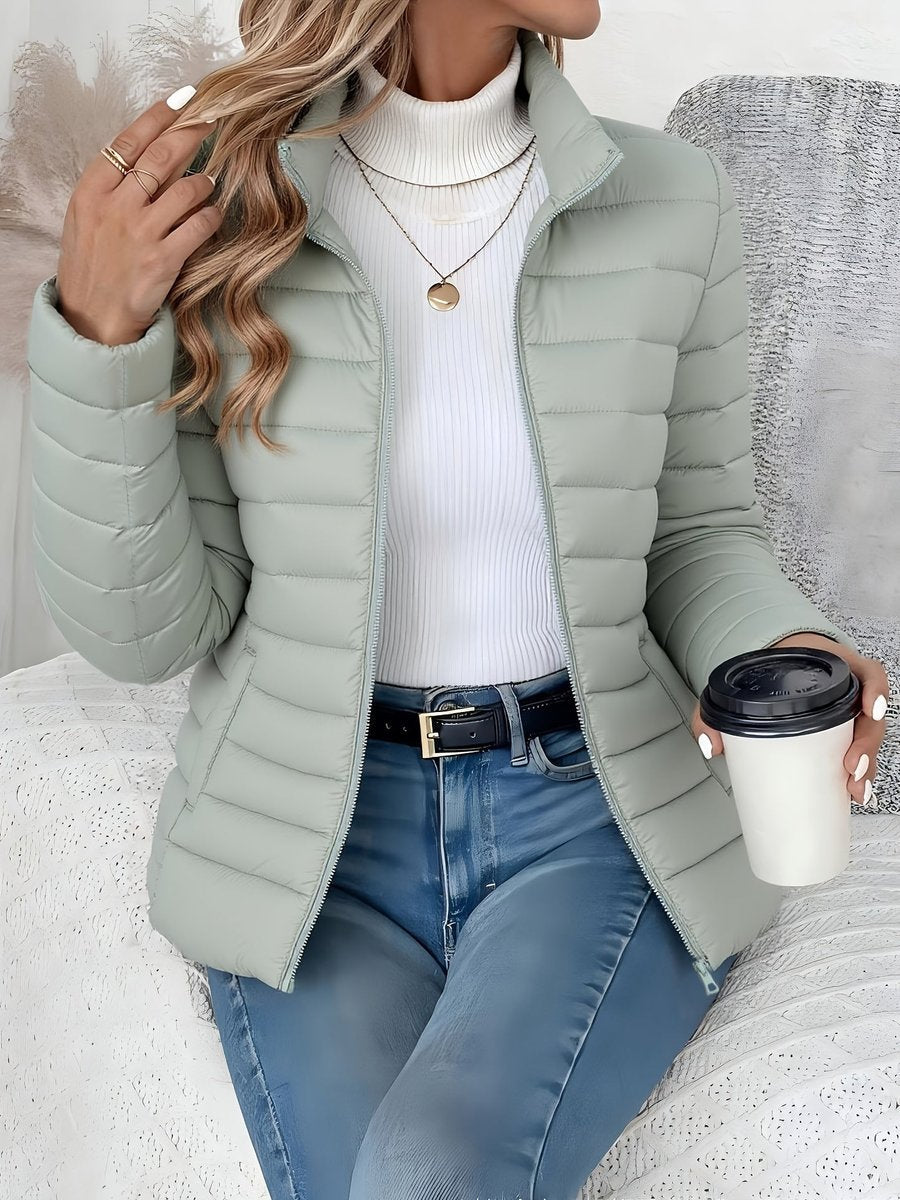 Women's Stand Collar Light Padded Quilted Coat