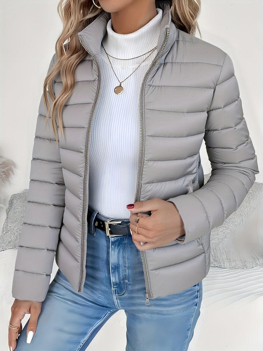 Women's Stand Collar Light Padded Quilted Coat