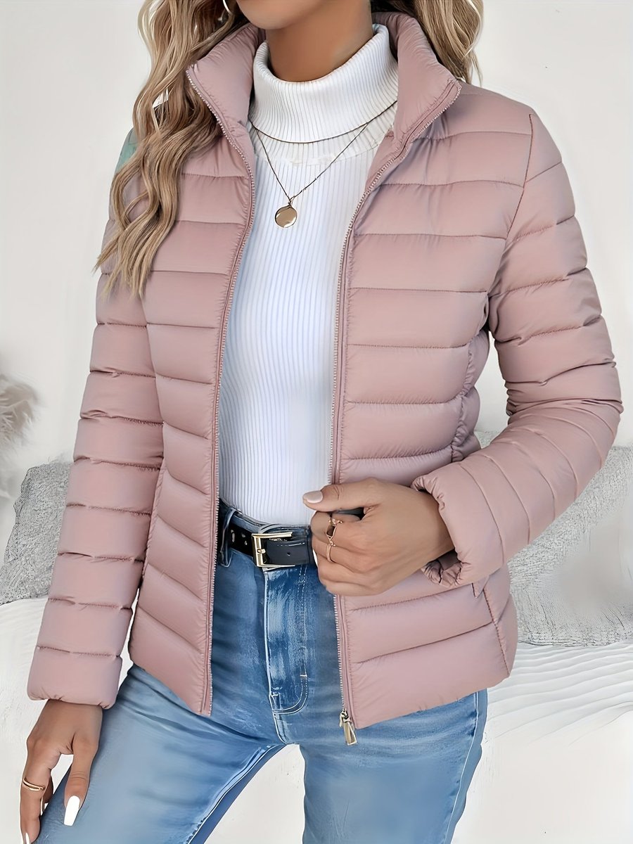 Women's Stand Collar Light Padded Quilted Coat