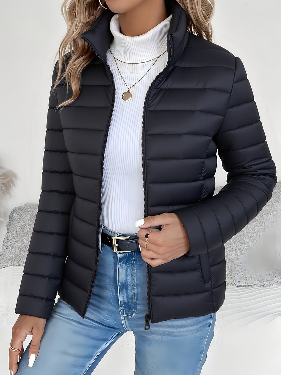 Women's Stand Collar Light Padded Quilted Coat