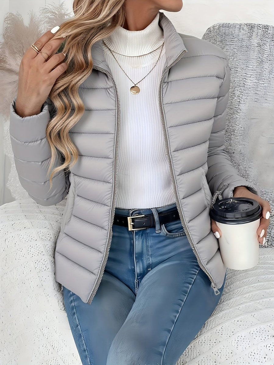 Women's Stand Collar Light Padded Quilted Coat