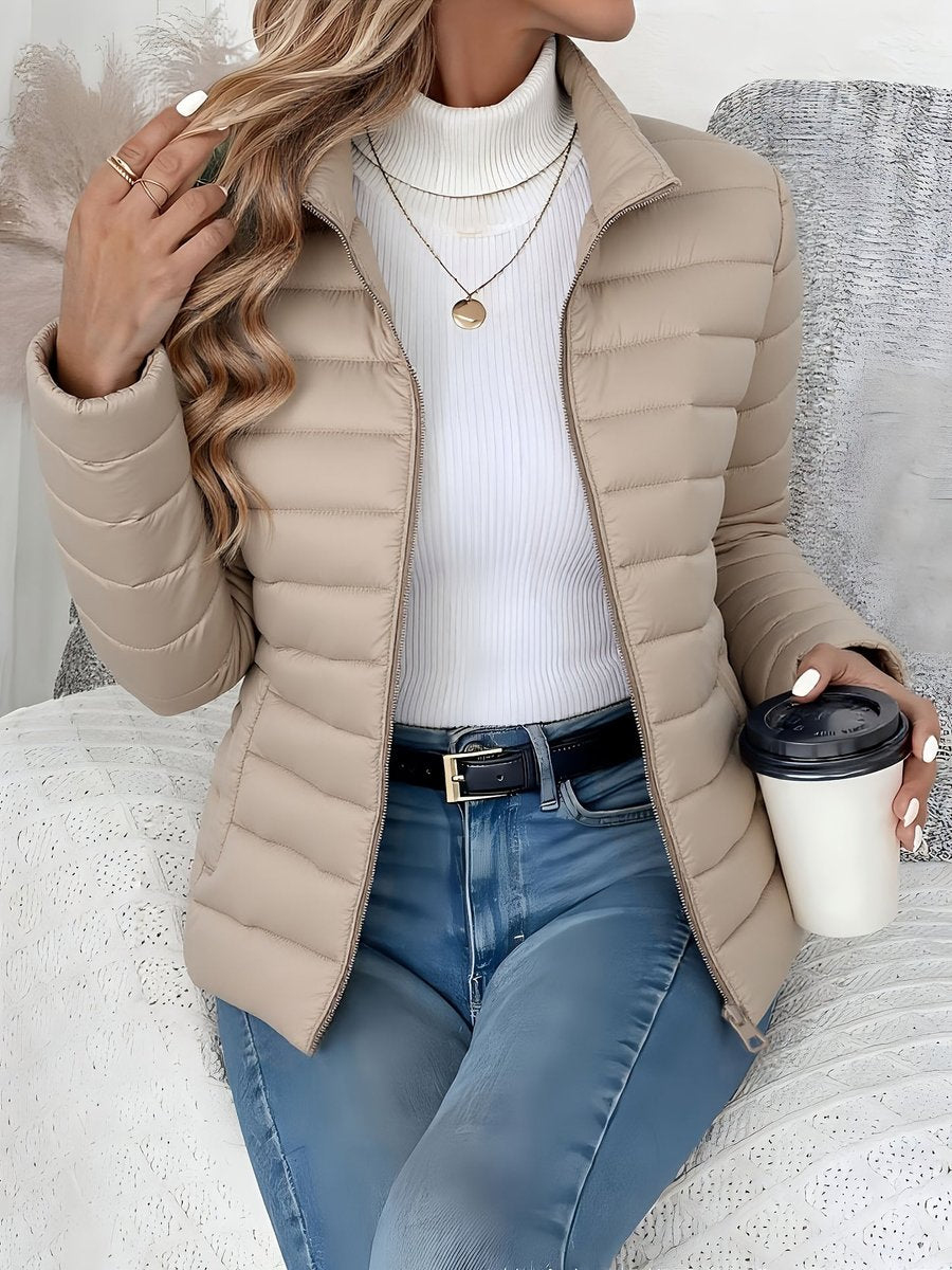 Women's Stand Collar Light Padded Quilted Coat